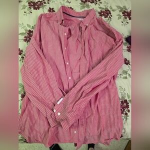Pink Striped Button-Up Shirt